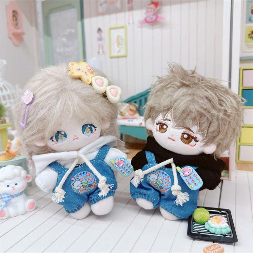 

2 Styles Doll Lovely Dress Cartoon Jeans Overalls 10cm Cotton Doll/EXO Idol Dolls 1