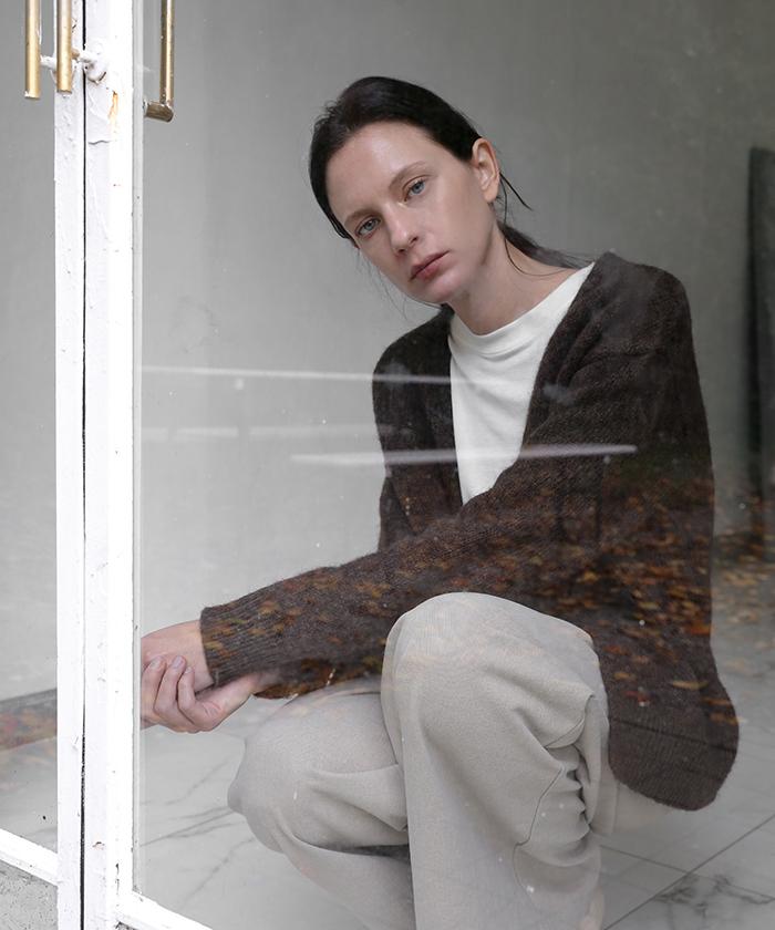 Vertneuf Mohair Wrap Cardigan_Brown