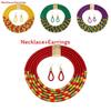 Spring Trend Ethnic Inspired Multilayer Collar Necklace Earrings For Women