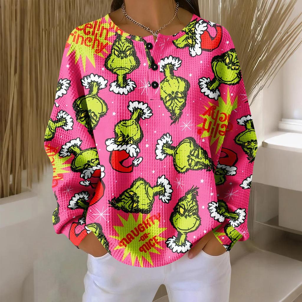 Women's Casual Shirts Long Sleeve Tops Button Up V Neck Loose Knit Fall Favorites For Women