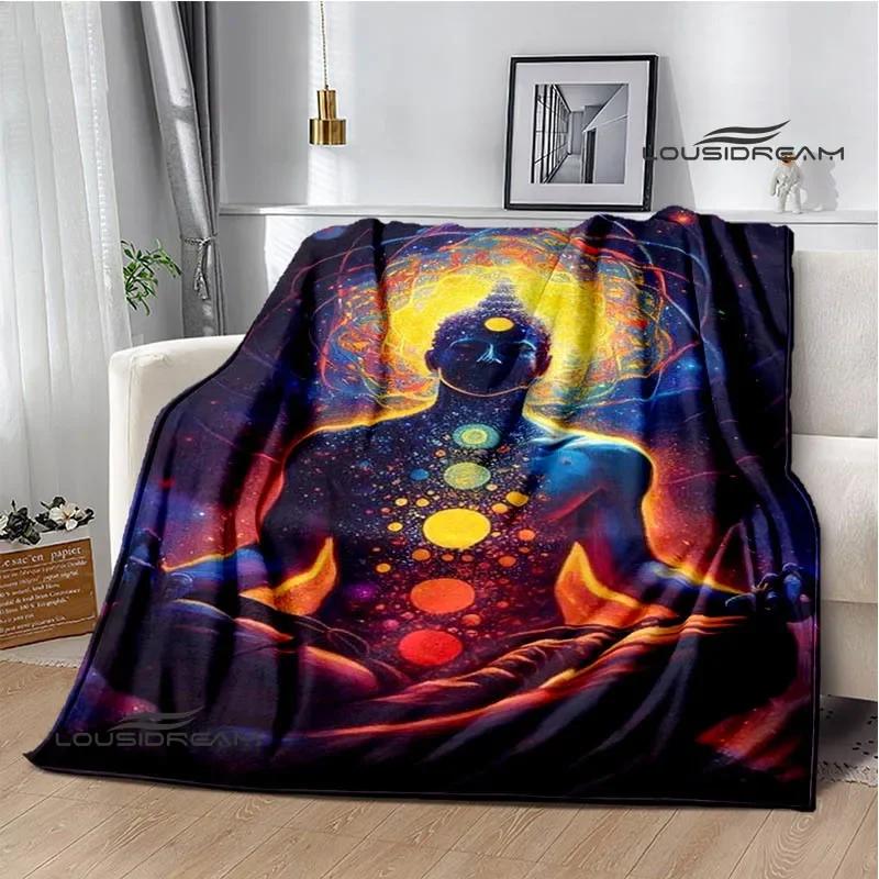 3D Chakra Printed Blankets Warm Flannel Blankets Soft and Comfortable Blanket Bed Linings Blankets for Beds Birthday Gift