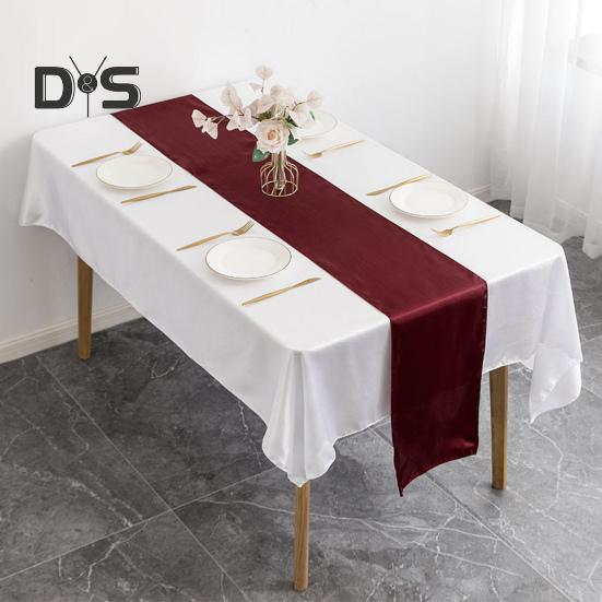 Satin Table Runner 108 X 12 Inch Wrinkle-Free Table Runner Solid Color Table Runner for Wedding Birthday Parties Banquets Dining Table Decor