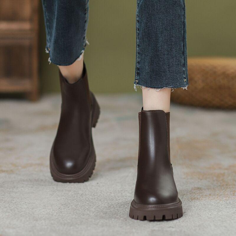 Martin boots autumn and winter versatile 2025 new British style French small short boots thin boots Chelsea boots ins tide