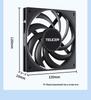 TEUCER 12015 15mm Leiser Schwarzer Desktop-PC-Lüfter mit Temperaturregelung