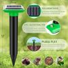 4 Pack Solar Mole Repellent Outdoor Waterproof Ultrasonic Animal Deterrent for Yard Lawn Garden Black