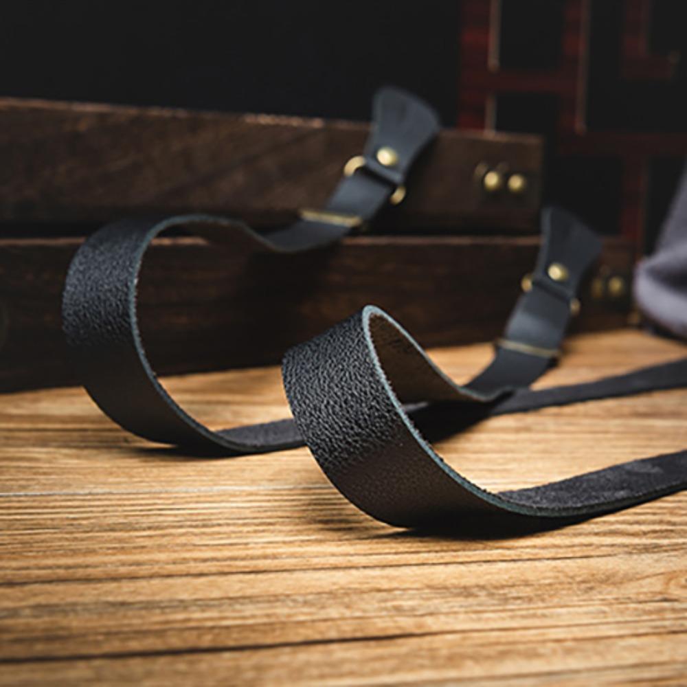 Retro Buttoned Suspenders British Style PU Leather Suspenders Casual Suspenders for Men  Men