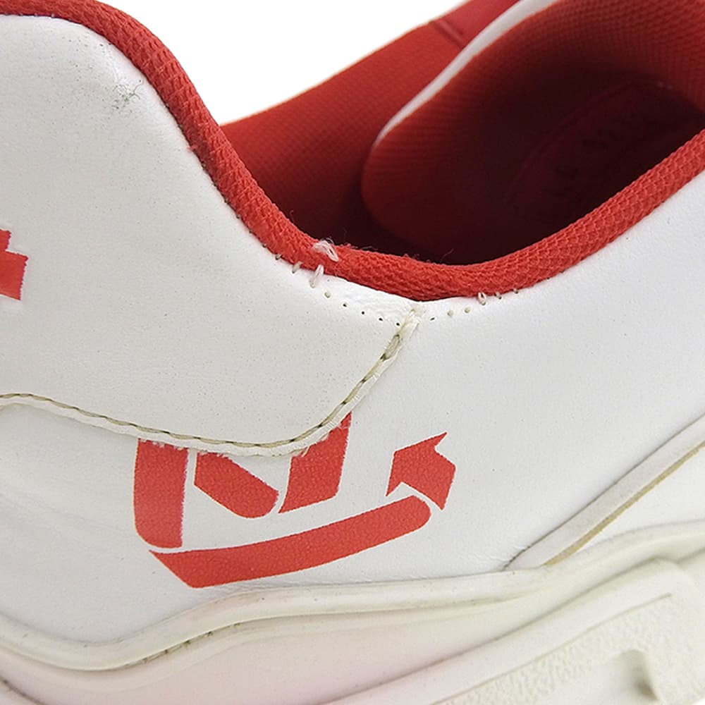 Louis Vuitton LV Trainer Line Sneakers, Leather Shoes, Men's, White X Red, Size 8 1/2, 1AAGYI, Made In 2022 Shoes 8.5 White / redUsed