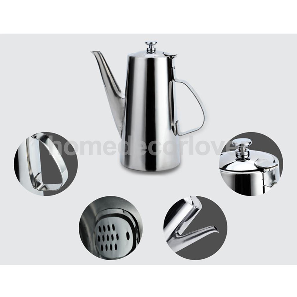 1.5L/2L Stainless Steel Water Coffee Pot Ice Tea Jug Kettle Pitcher with Lid 2 Patterns
