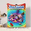 1pc Tiny Toon Adventures Flannel Throw Blanket - HD Printed Lightweight Soft Warm All-Season Blanket for Sofa, Bed, Travel007