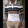 Patriotic Long Sleeve Polo Shirt, American Flag Graphic, Casual Style
