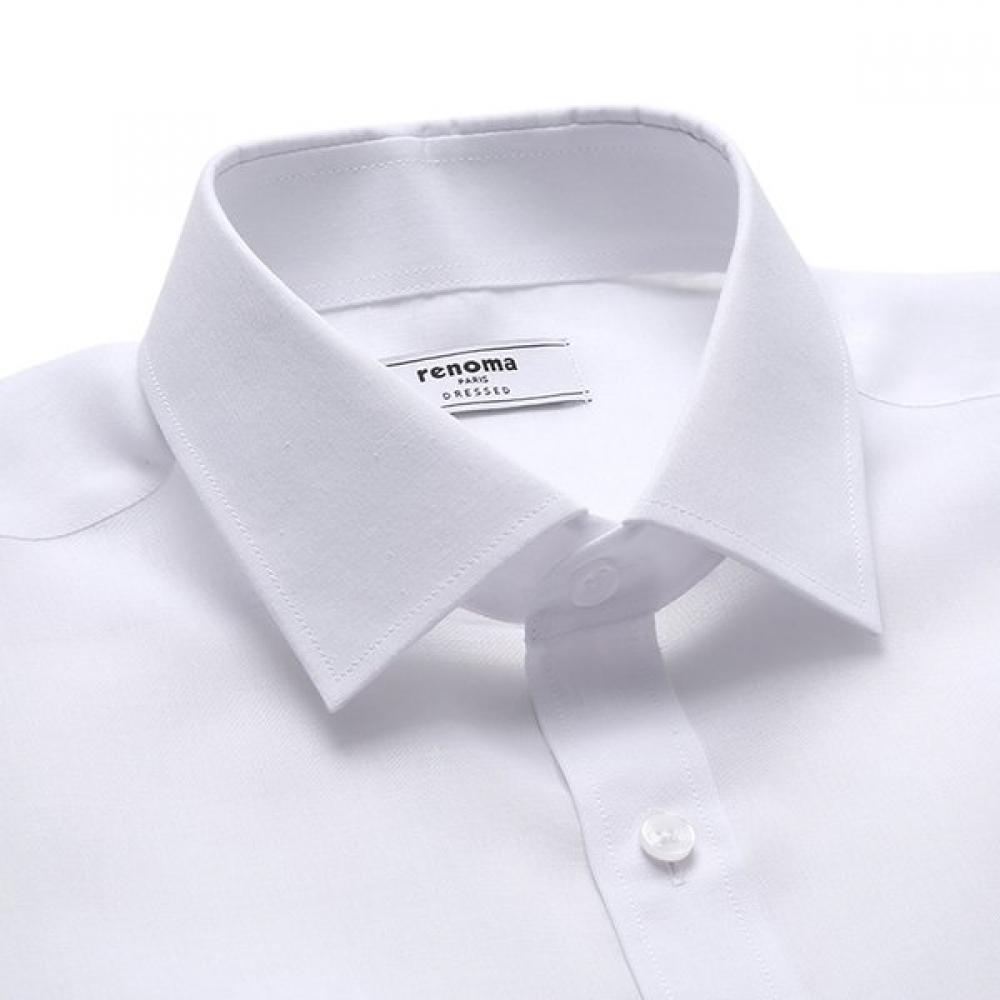 Renoma Cotton Blend Solid Classic Shirt Rllsg1050 Wh