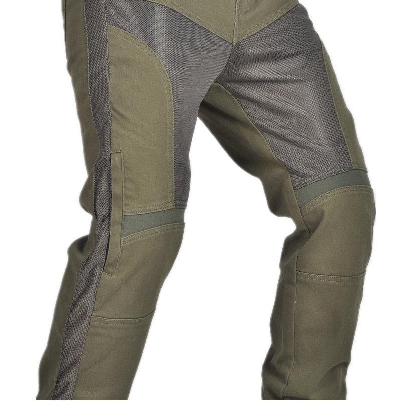Breathable New product Motorcycle Jeans Men's Army Green Locomotive Mesh Summer Casual Elastic Riding Pants