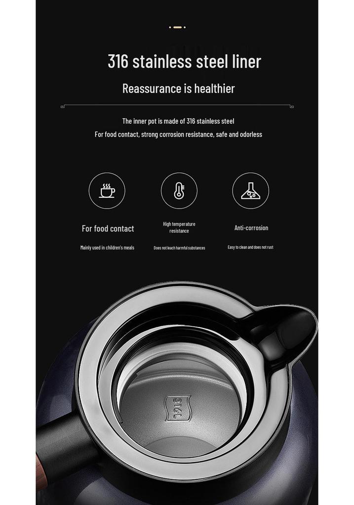 Chen Pi Pu'er Tea Kettle: 316 Stainless Steel with Temperature Display, Engraved Mug & Tea Pot, Heat-Preserving Chamber for Home Use