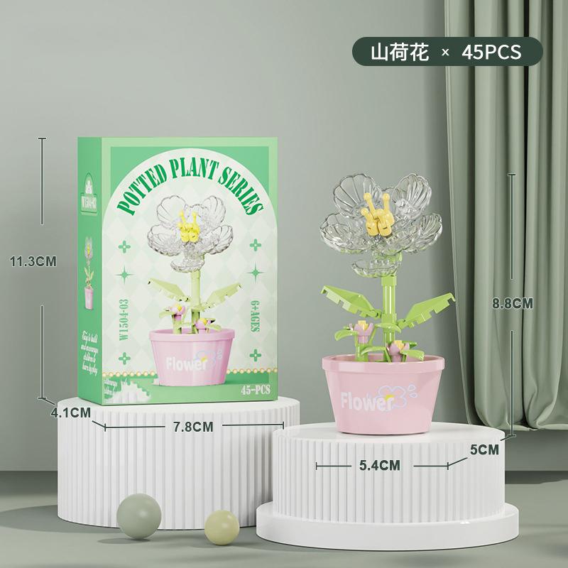 Flower Bouquet Mini Particle Building Blocks Flower Kit 3D DIY Creative Plants Micro Bricks for Home Decor Girl Gift Adults Kids