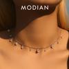 MODIAN 925 Silber Stapelbare Schlüsselbein Choker Halskette Funkelnder Zirkon Halskette für Damen Feiner Schmuck