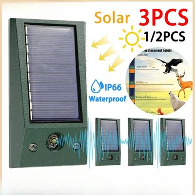 Solarbetriebenes elektronisches Ultraschall-Vogelabwehrgerät, IP66, wasserdicht, Taubenabwehr, starkes LED-Blinklicht, Ungezieferabwehr für den Hof