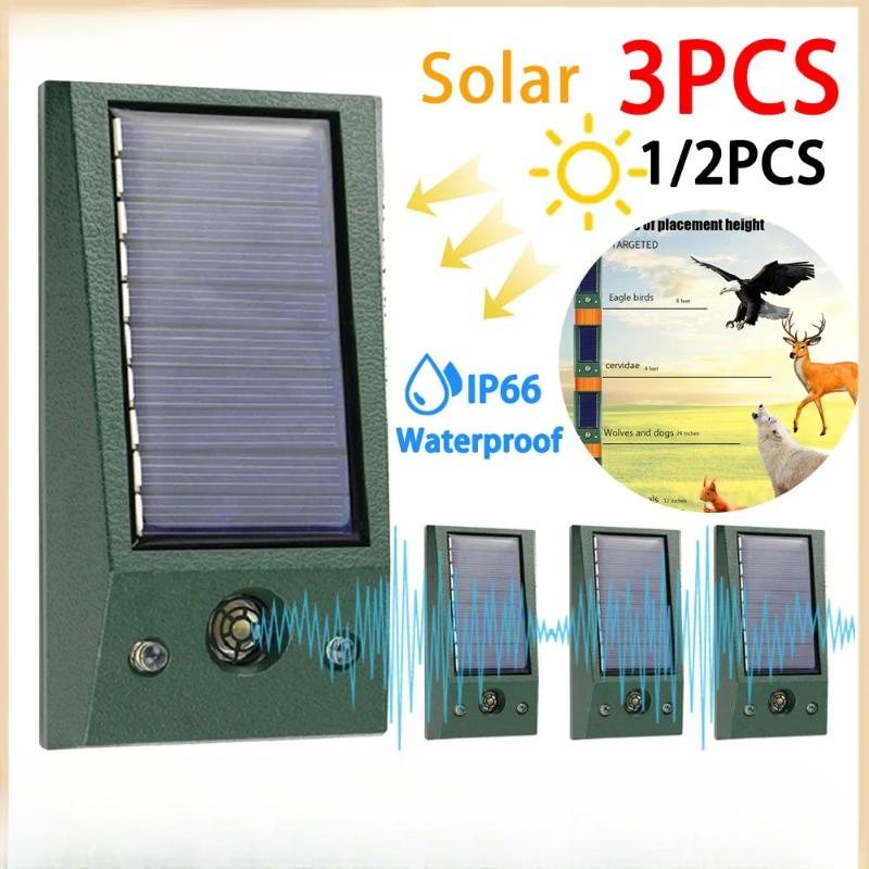 Repellente elettronico per uccelli ad ultrasuoni alimentato ad energia solare IP66, repellente per piccioni impermeabile, potente LED lampeggiante, per il controllo del cortile