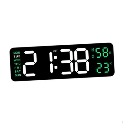 Digital Alarm Clock Desk 12/24H Memory Function Electronic Wall Week Display for Bedroom