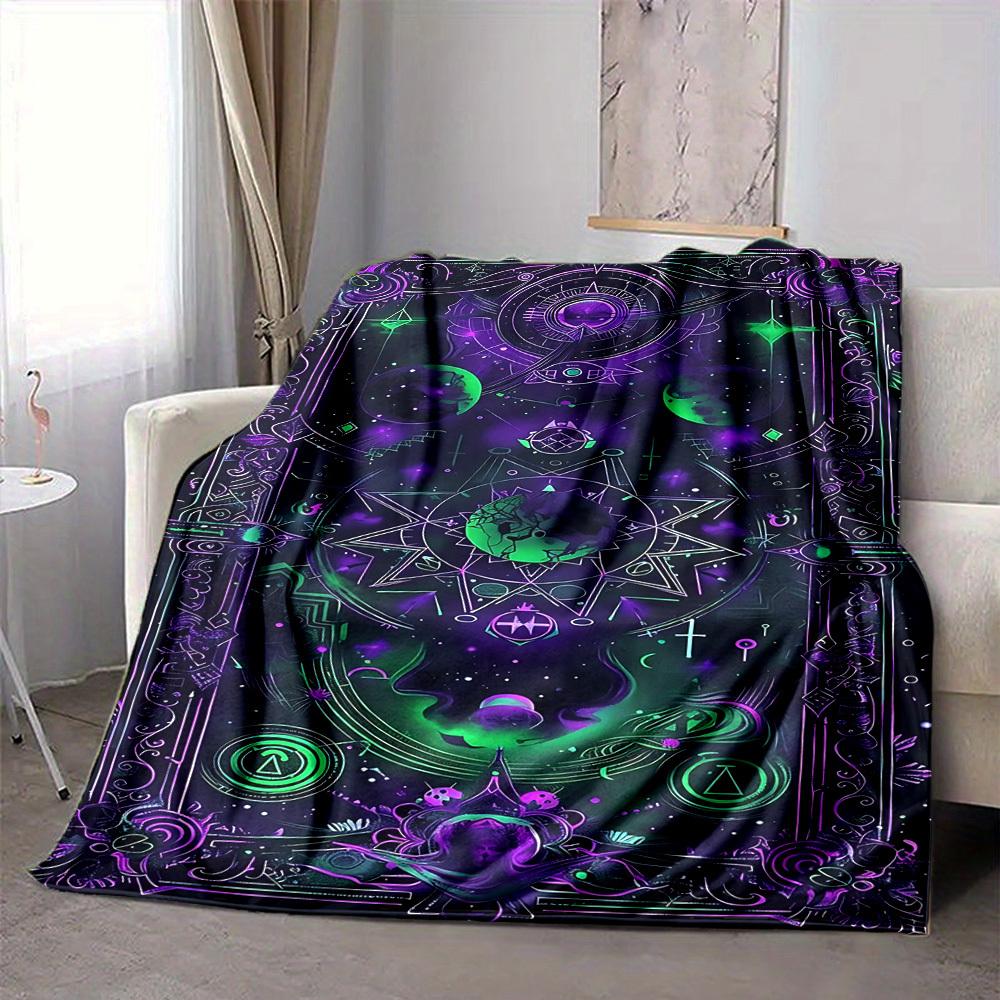 1 Stück Kosmisches Mandala Decke, Leichte Flanell Überwurfdecke für Sofa, Bett, Reisen, Camping, Wohnzimmer, Büro, Couch063