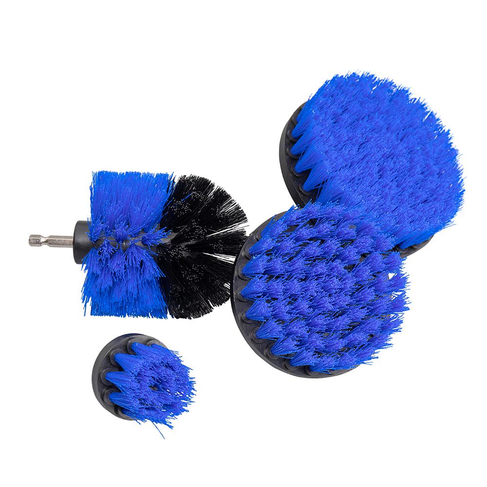 

4 шт. многоцелевая электрическая дрель-щетка набор щеток для мытья полов ванн душевых кабин плитка ванная комната синий