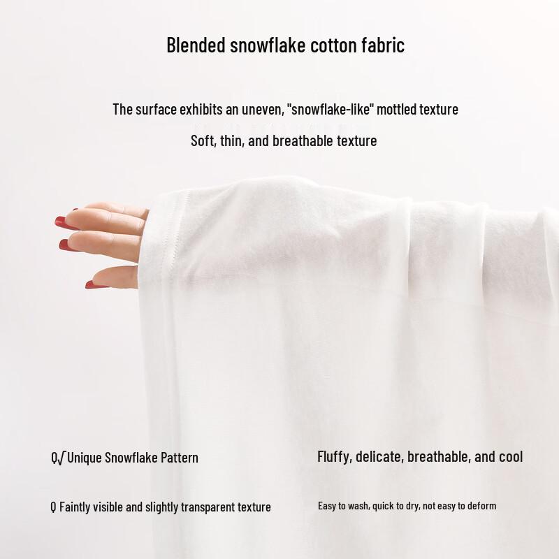 MINISO Women's Snowflake Cotton Stripe Long Sleeve T-Shirt