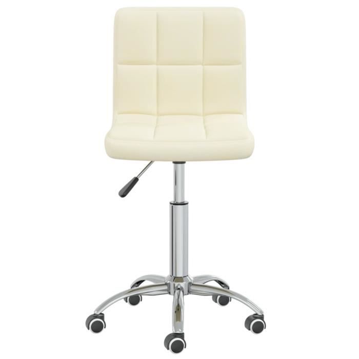 VidaXL Chaise pivotante de bureau Crème Tissu