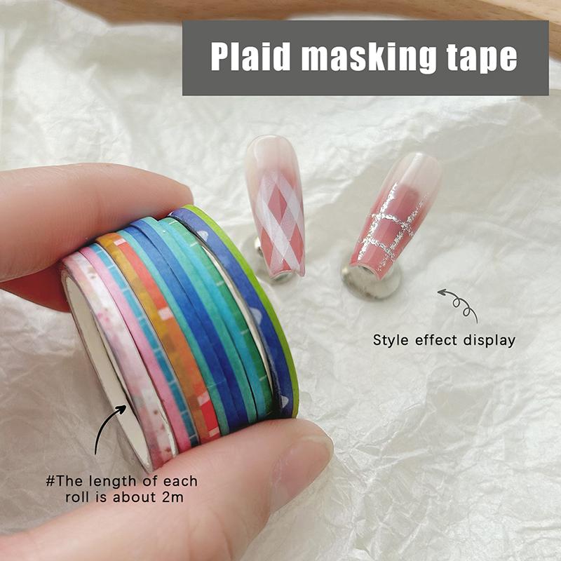 10 Rolls Professional Grade Masking Nail Art Tape Rolls Creative Striping Line Guide Tapes Diy Manicure Pattern Tools