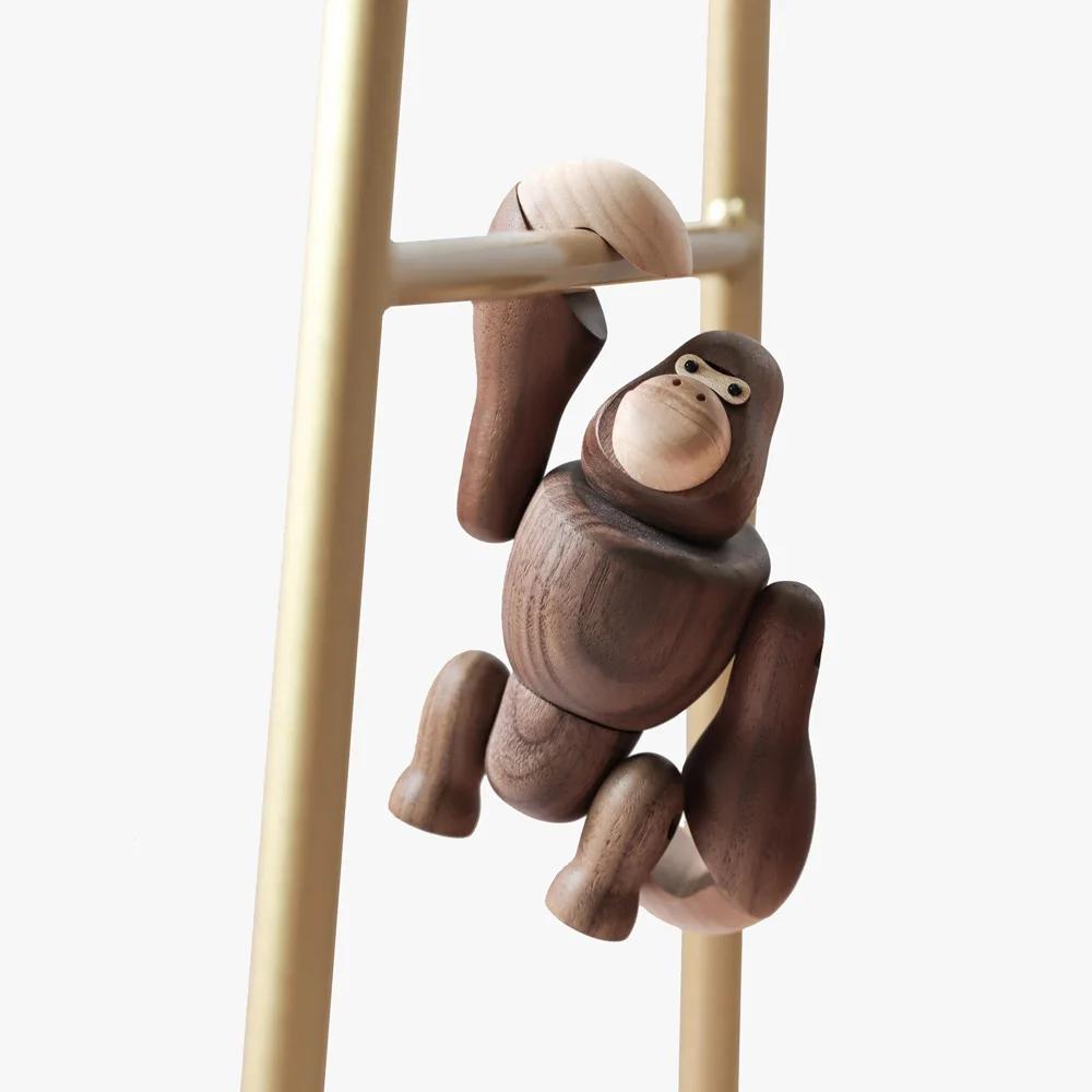 Nordische Holz King Kong Puppen Gorilla Figuren Hängender Affe Heimdeko Zubehör Braune Handwerkskunst Schmuckstück Mann Geschenke