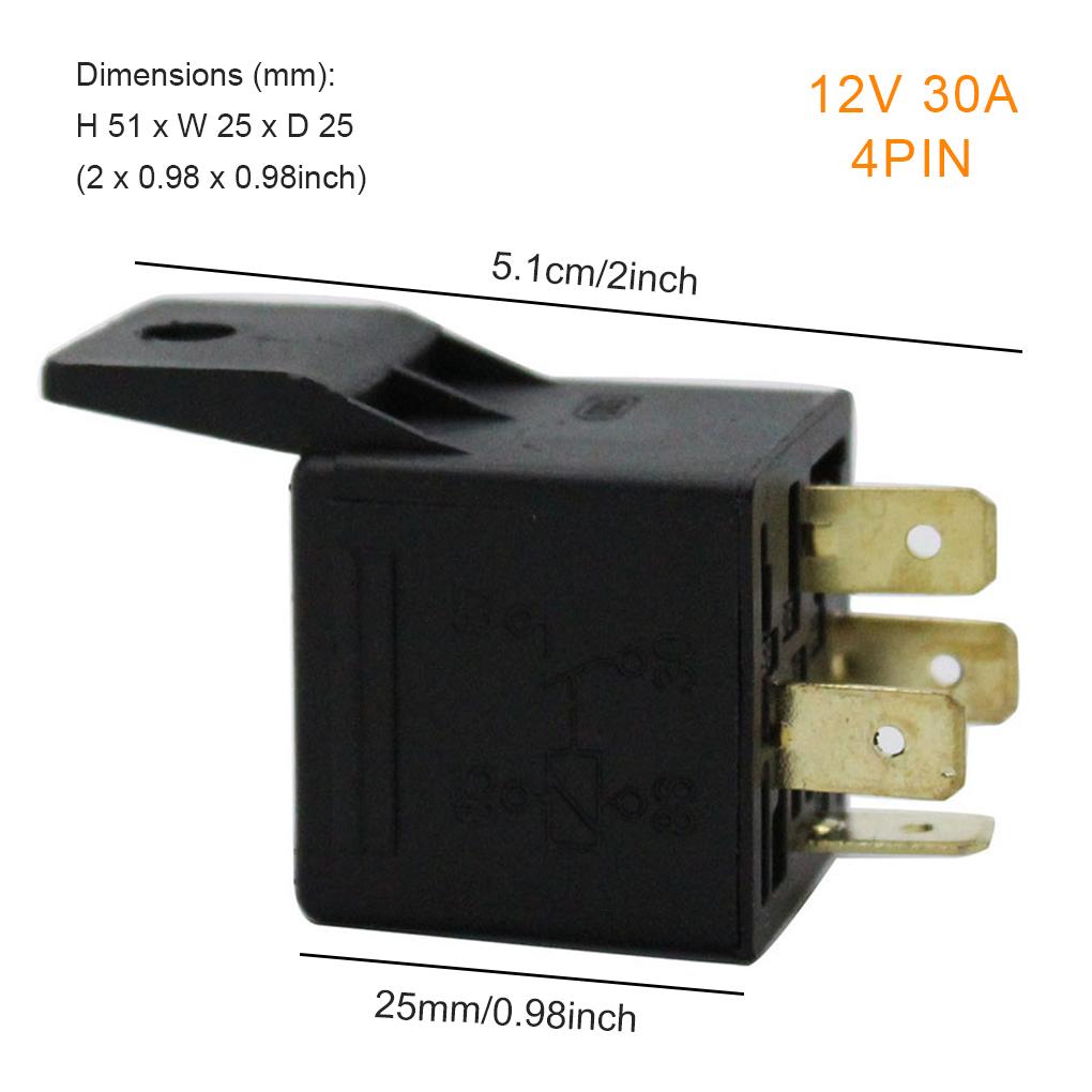 Pack of 5 Car 12V 30A Relay Motorcycle Light Relays Overcurrent Protection