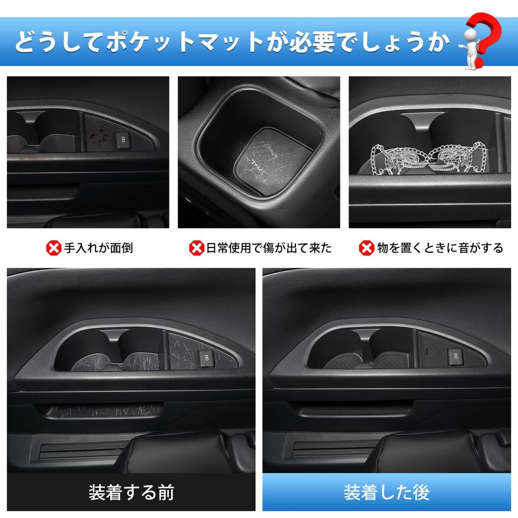 Auto Spec Toyota Alphard řady 40 Vnitřní gumové podložky do kapes ve dveřích 2023 Současnost Sada pro snížení vnitřního hluku (Červen - Modely), Design specifický pro vozidlo, Vzhled