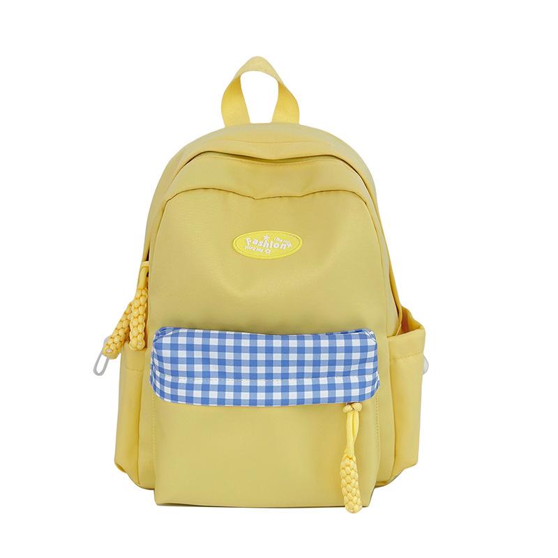 Summer New High-Value Cute Plaid Pain Bag Backpack for Girls and Boys, Outdoor Casual Double Shoulder Bag
