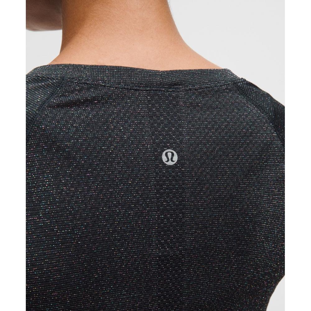 Lululemon Swiftly Tech Long Sleeve Shirt 2.0 Waist Length  Sparkle Black Rainbow Lurex