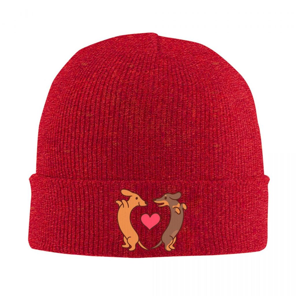 Dachshund Pattern Art Warm Knitted Cap Fashion Bonnet Hat Autumn Winter Outdoor Beanies Hats for Men Women Adult