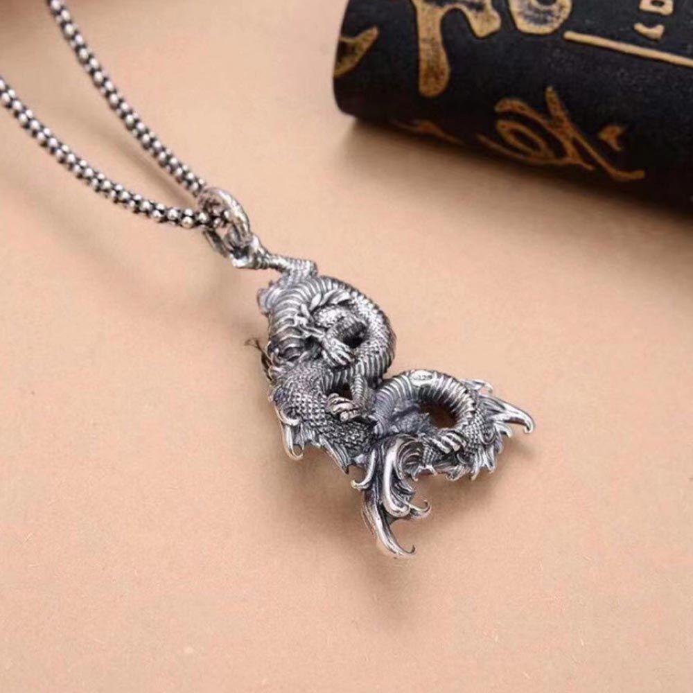 Punk Titanium Steel Hiphop Neck Jewelry Korean Clavicle Choker Dragon Pendant Man Chain Necklace