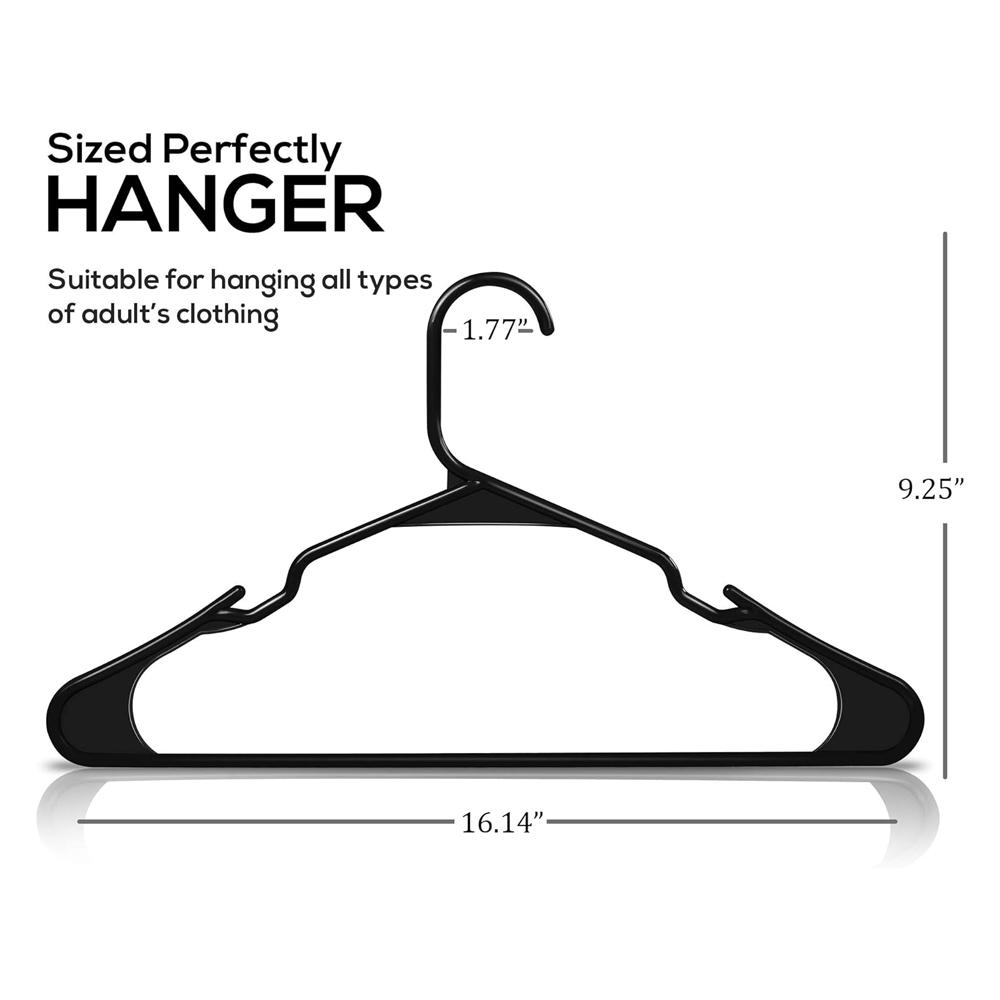 Clothes Hangers 20 Pack - Plastic Hangers Space Saving - Durable Coat Hanger with Shoulder Grooves
