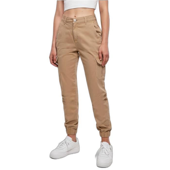 Pantalon Cargo Femme - Urban Classics - Beige - Taille Haute - Confort Optimal - Coupe Favorable