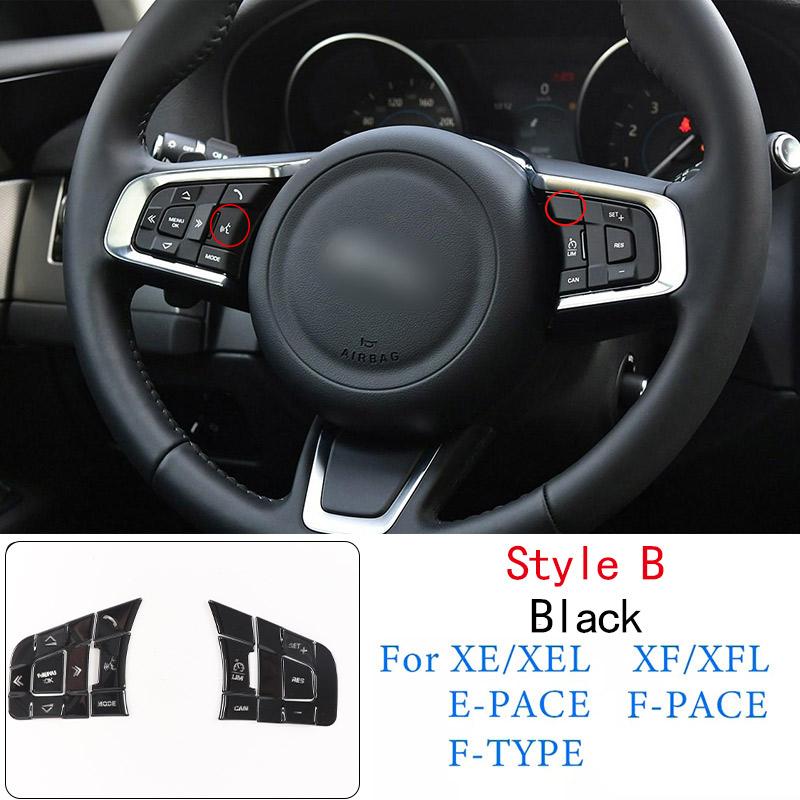 For Jaguar XE XF F-PACE E-PACE F-TYPE Aluminum Alloy Silver Car Steering Wheel Button Sequin Decorative Sticker Car Accessories