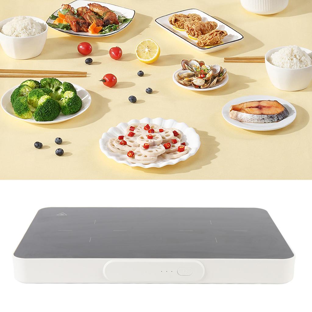 Electric Warming Tray 100W Multifunctional Food Warmer Hot Plate with 3 Temperature Settings Timer for House Parties Daily Use