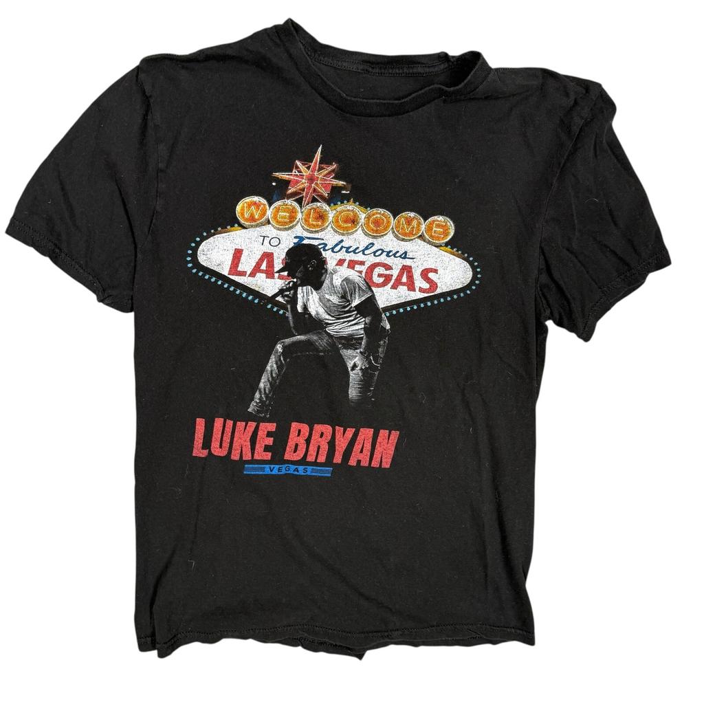 26 Luke Bryan Las Vegas Band TShirt Black Medium Unisex T-Shirt