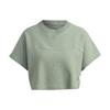 Lounge Solid Short Sleeve Crew Neck T-Shirt Women Tops Green HZ1607