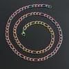 Chaîne Figaro Colorée Vintage Large de 3 mm / 4,5 mm / 6 mm pour Collier Homme et Femme Accessoires de Bijoux en Acier Inoxydable Choker Cadeau