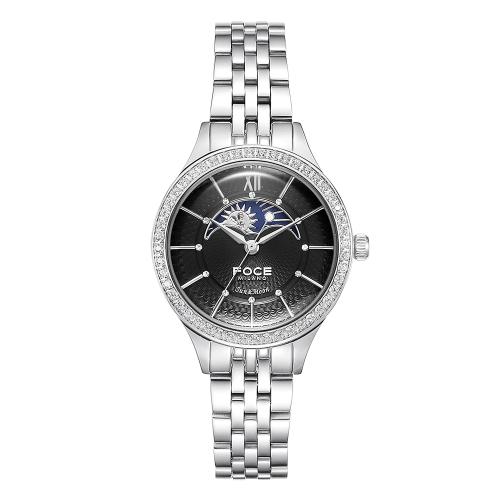 

[FOCE] FOCE 30mm Women s Sun & Moon Metal Watch FM7602LM-BK FM7602LM-BK