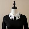 1pz Collo Falso Staccabile - Pizzo Ricamato + Perline + Bottoni Vintage, Accessorio di Moda per Tutte le Stagioni per Top/B