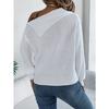 GMXIA Autumn and Winter Casual and Sexy Lapel Off-the-shoulder Brined Long-sleeved Pullover Sweater for Women