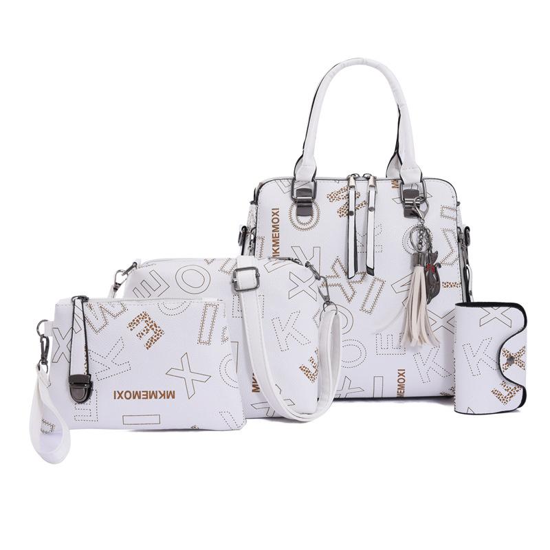 

New alphabet fashion versatile commuting high value large capacity tote bag women s crossbody portable shoulder tide білий