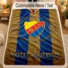 Flannel BlanketDjurgårdens IF Custom Name Text Personalized Soft Warm Throw Blanket Home Decor Gift