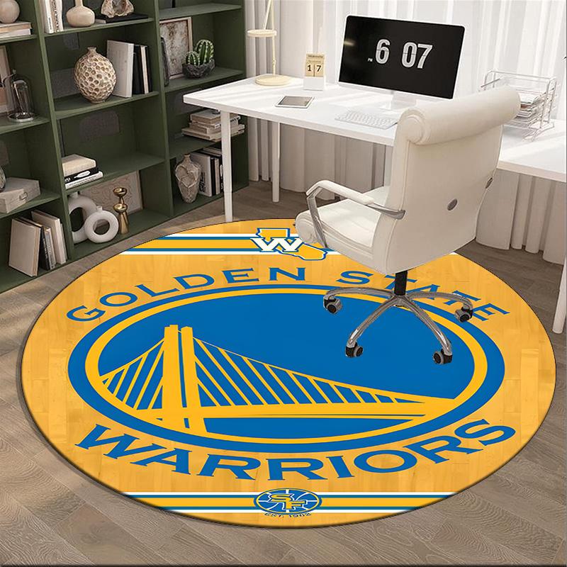 Golden State Warriors Logo Round Rug for Livingroom,Bedroom, Palyroom, Chair Rug, Area Rug, Circle Carpet, Large Size Fan Christmas Gift
