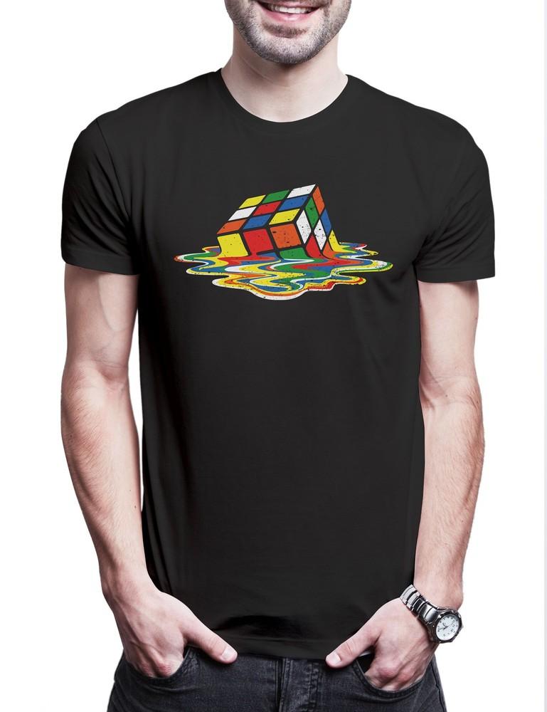 Cube Meltdown Mens T-Shirt Magic Cube 80s Magic Speed Cubing Cuber Speedcube