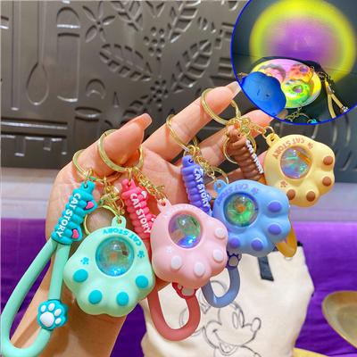 Schlüsselanhänger Katzenkrallen Kawaii Schlüsselanhänger mit Sonnenuntergangslicht Niedlicher Anhänger Autoschlüsselhalter