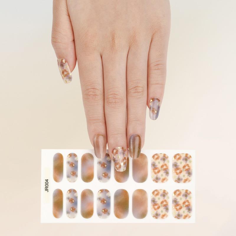 Gel Nail Art Full Stickers 16-finger Light Therapy Semi-curing Baking Lamp Nail Stickers Harden, Last Long, Are Waterproof and Whiten